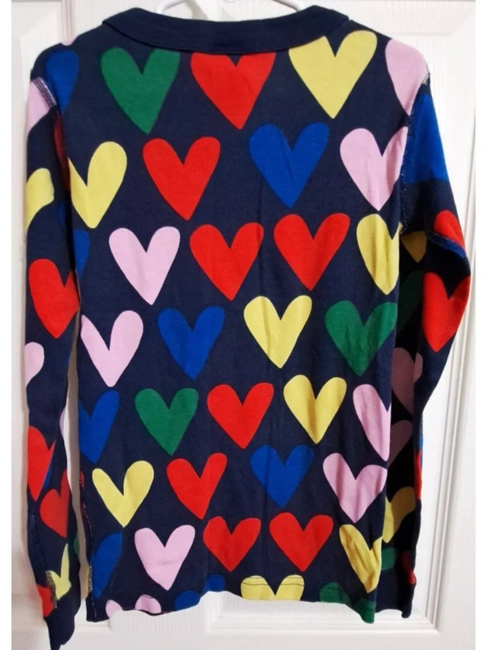 Hanna Andersson Girl's 8 Happy Hearts Long John Pajama Set